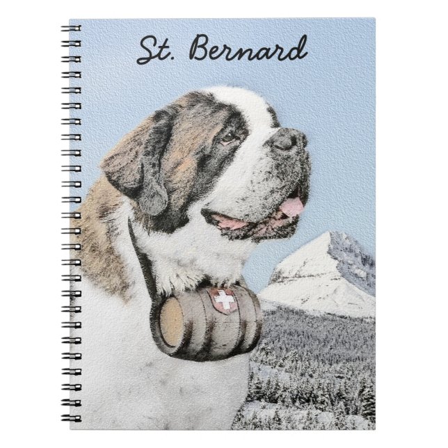 Cuaderno Pintura de San Bernardo - Arte de Perro Original. (Frente)