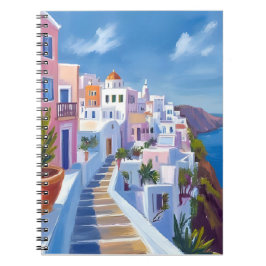Cuaderno Pintura de Santorini Grecia Acuarela Viaje