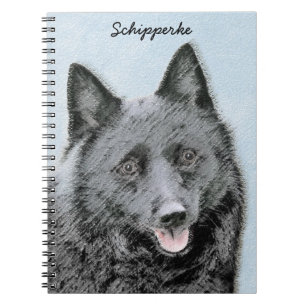 Cuaderno Pintura de Schipperke - Arte Perro Original Cuto