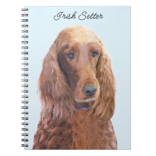 Cuaderno Pintura de Setter Irlandés - Arte de Perro Origina