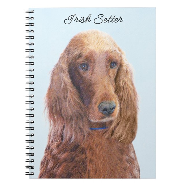 Cuaderno Pintura de Setter Irlandés - Arte de Perro Origina (Frente)