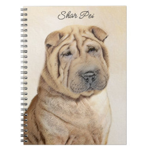 Cuaderno Pintura de Shar Pei - Arte Perro Original Cuto