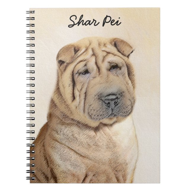 Cuaderno Pintura de Shar Pei - Arte Perro Original Cuto (Frente)