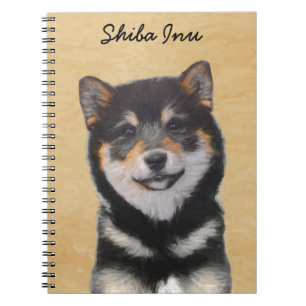 Cuaderno Pintura de Shiba Inu (negro y moreno) - arte del