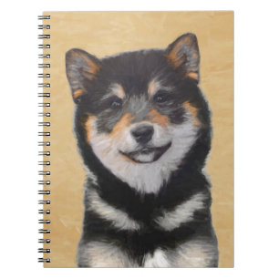 Cuaderno Pintura de Shiba Inu (negro y moreno) - arte del