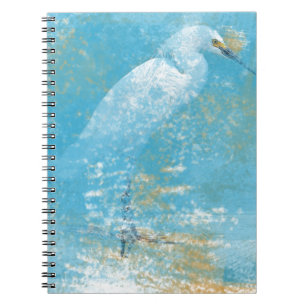 Cuaderno Pintura de Snowy Egret   Libro de notas espirales