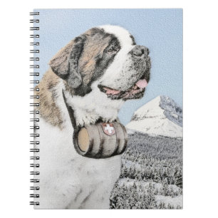Cuaderno Pintura de St Bernard - arte original lindo del