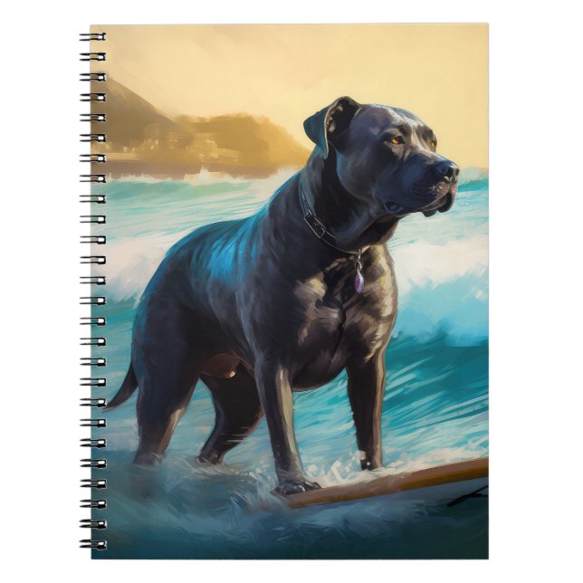 Cuaderno Pintura de surf de Cane Corso Beach (Frente)