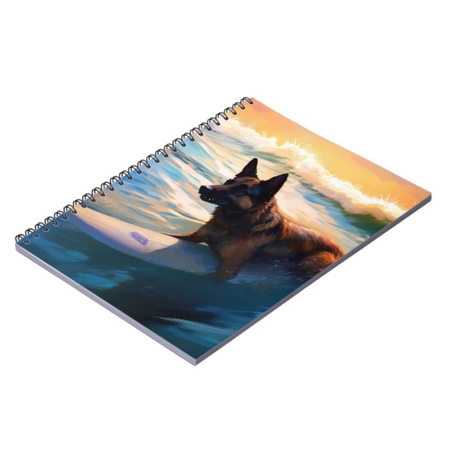 Cuaderno Pintura de surf de Shepherd Beach en Bélgica (Lado Izquierdo)
