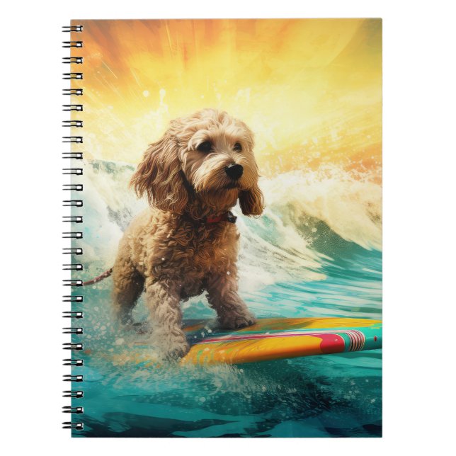 Cuaderno Pintura de surf en Cockapoo Beach (Frente)
