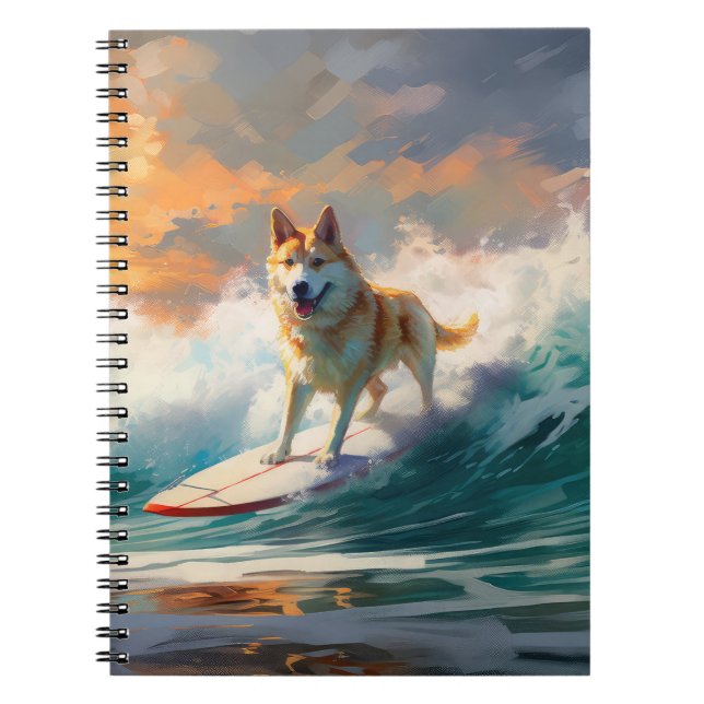 Cuaderno Pintura de surf en la playa de Akita (Frente)