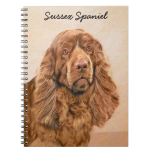 Cuaderno Pintura de Sussex Spaniel - Arte Perro Original Cu