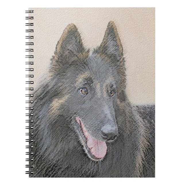 Cuaderno Pintura de Tervuren belga - Arte de perro original (Frente)