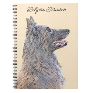 Cuaderno Pintura de Tervuren belga - Arte de perro original