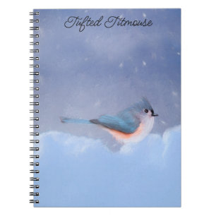 Cuaderno Pintura de Titmouse - Arte de pájaro original