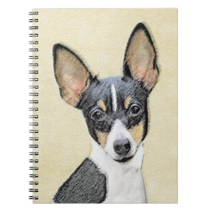 Cuaderno Pintura de Toy Fox Terrier - Arte de Perro Origina