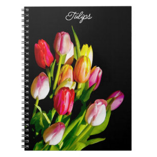 Cuaderno Pintura de tulipán - Arte de flores original