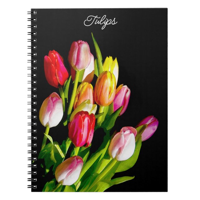 Cuaderno Pintura de tulipán - Arte de flores original (Frente)