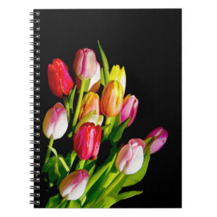 Cuaderno Pintura de tulipán - Arte de flores original