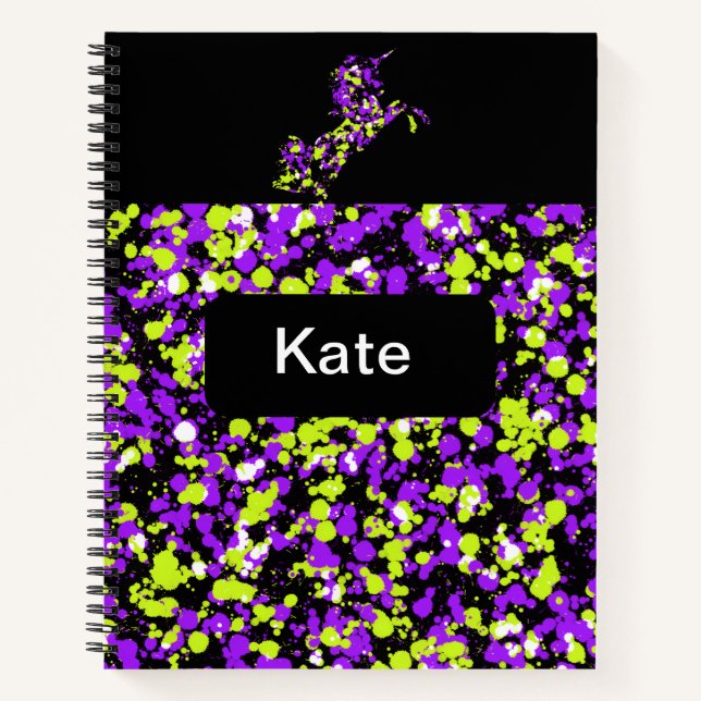 Cuaderno Pintura de unicornio salpicada (Anverso)