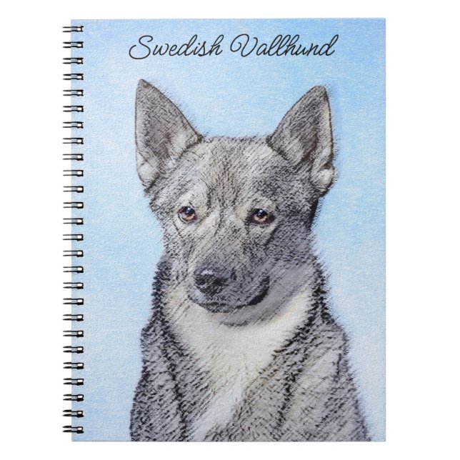Cuaderno Pintura de Vallhund Sueca - Arte Perro Original Cu (Frente)