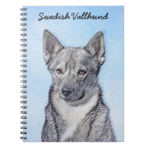 Cuaderno Pintura de Vallhund Sueca - Arte Perro Original Cu