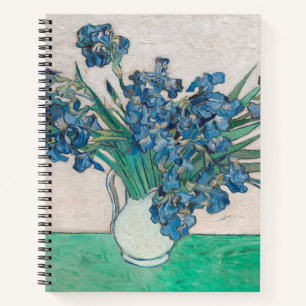 Cuaderno Pintura de Van Gogh Jarrón de Iris Impresionismo