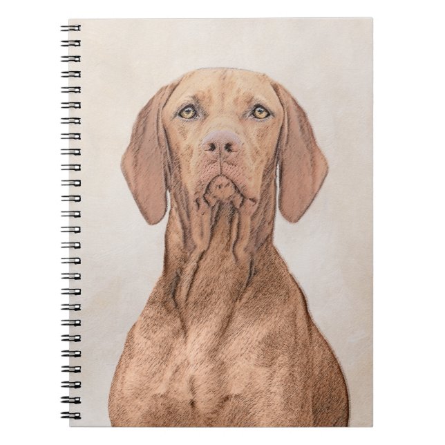 Cuaderno Pintura de Vizsla - Arte Perro Original. (Frente)