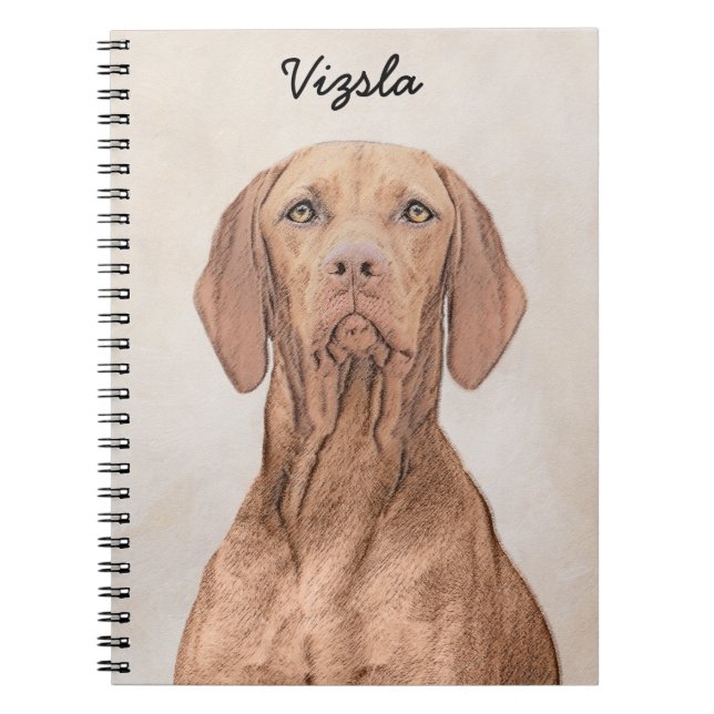 Cuaderno Pintura de Vizsla - Arte Perro Original. (Frente)