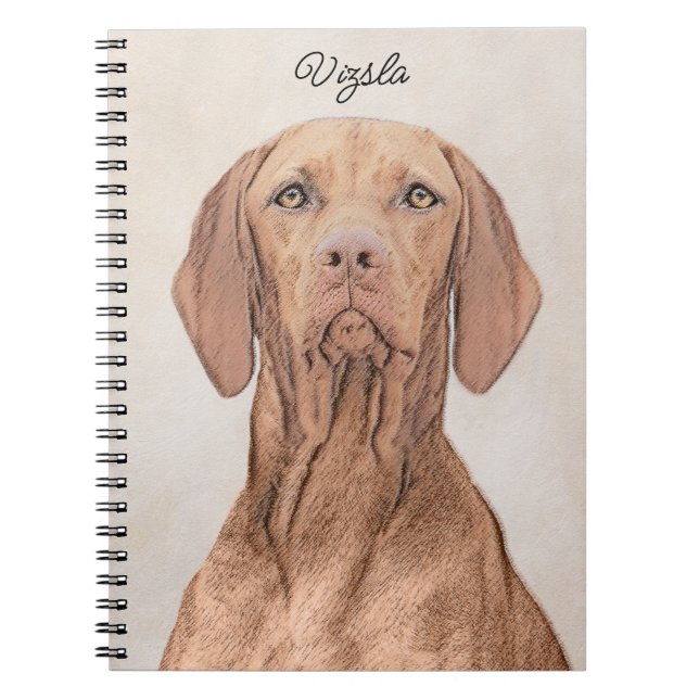 Cuaderno Pintura de Vizsla - Arte Perro Original. (Frente)