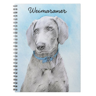 Cuaderno Pintura de Weimaraner - Arte de Perro Original.