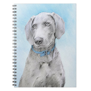 Cuaderno Pintura de Weimaraner - Arte de Perro Original.