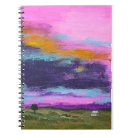 Cuaderno Pintura del arte del paisaje, puesta del sol