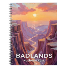 Cuaderno Pintura del Parque Nacional Badlands Dakota del Su