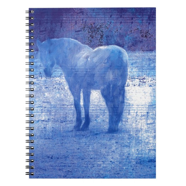 Cuaderno Pintura digital de caballo púrpura (Frente)
