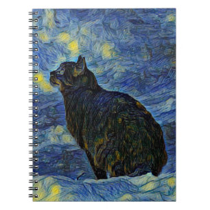 Cuaderno Pintura digital del gato Shambhala en Vincent Van 