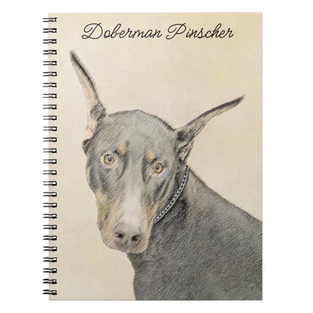 Cuaderno Pintura Doberman Pinscher - Original Dog Art (Frente)