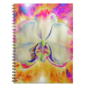 Cuaderno Pintura en acuarela abstracta romántica de orquíde