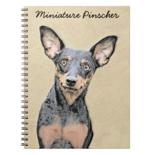 Cuaderno Pintura en miniatura de Pinscher con arte original