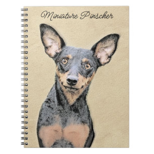 Cuaderno Pintura en miniatura de Pinscher Cute arte origina