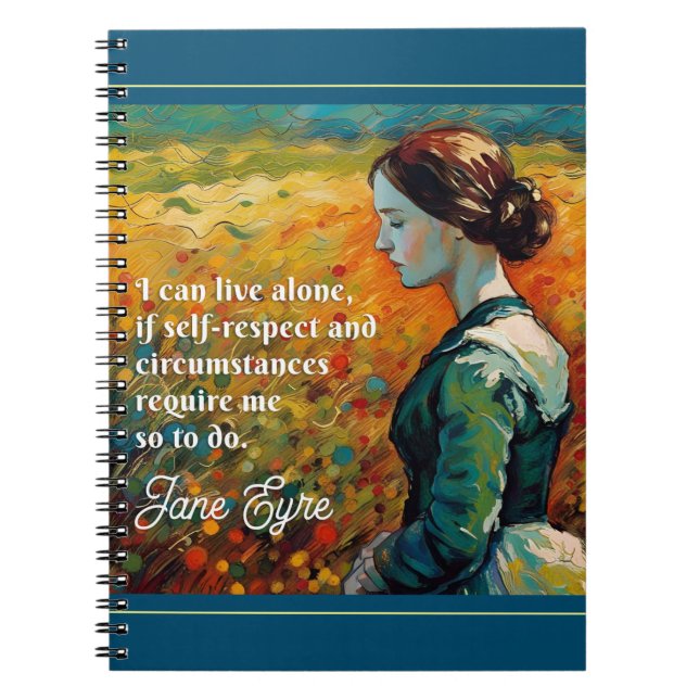 Cuaderno Pintura estilo monet de la cita de Jane Eyre (Frente)