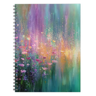 Cuaderno Pintura floral abstracta con colores vibrantes