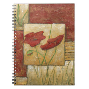 Cuaderno Pintura floral con pinceladas de cepillo visibles
