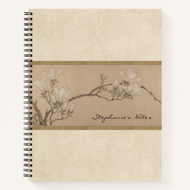 Cuaderno Pintura floral magnolia Bella Artes antigua japone (Anverso)