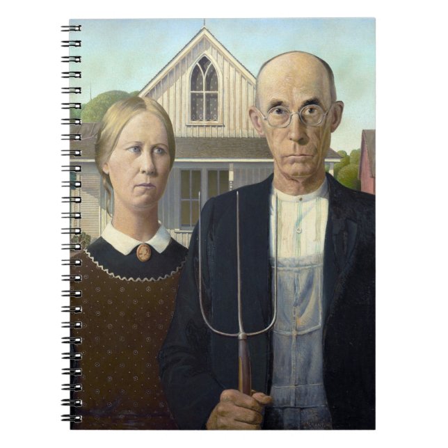 Cuaderno Pintura gótica estadounidense de Grant Wood (Frente)