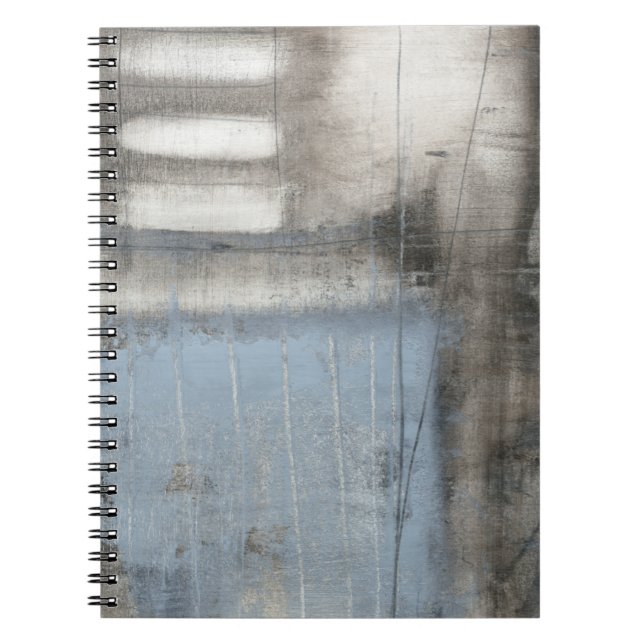 Cuaderno Pintura gris y azul abstracta (Frente)