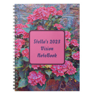 Cuaderno Pintura hidrangea personalizada Visión portátil 20