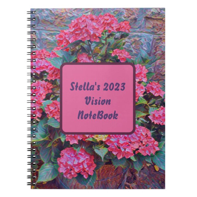 Cuaderno Pintura hidrangea personalizada Visión portátil 20 (Frente)