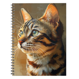 CUADERNO PINTURA IMAGEN DE UN GATO BENGALÍ HERMOSO