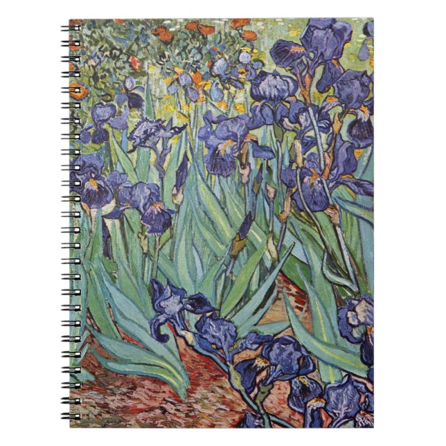 Cuaderno Pintura impresionista de Van Gogh Irises (Frente)